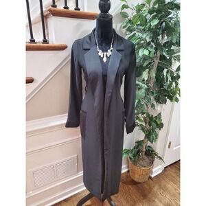 Missguided Women's Black Polyester Long Sleeve Open Front Long Cardigan Size 10